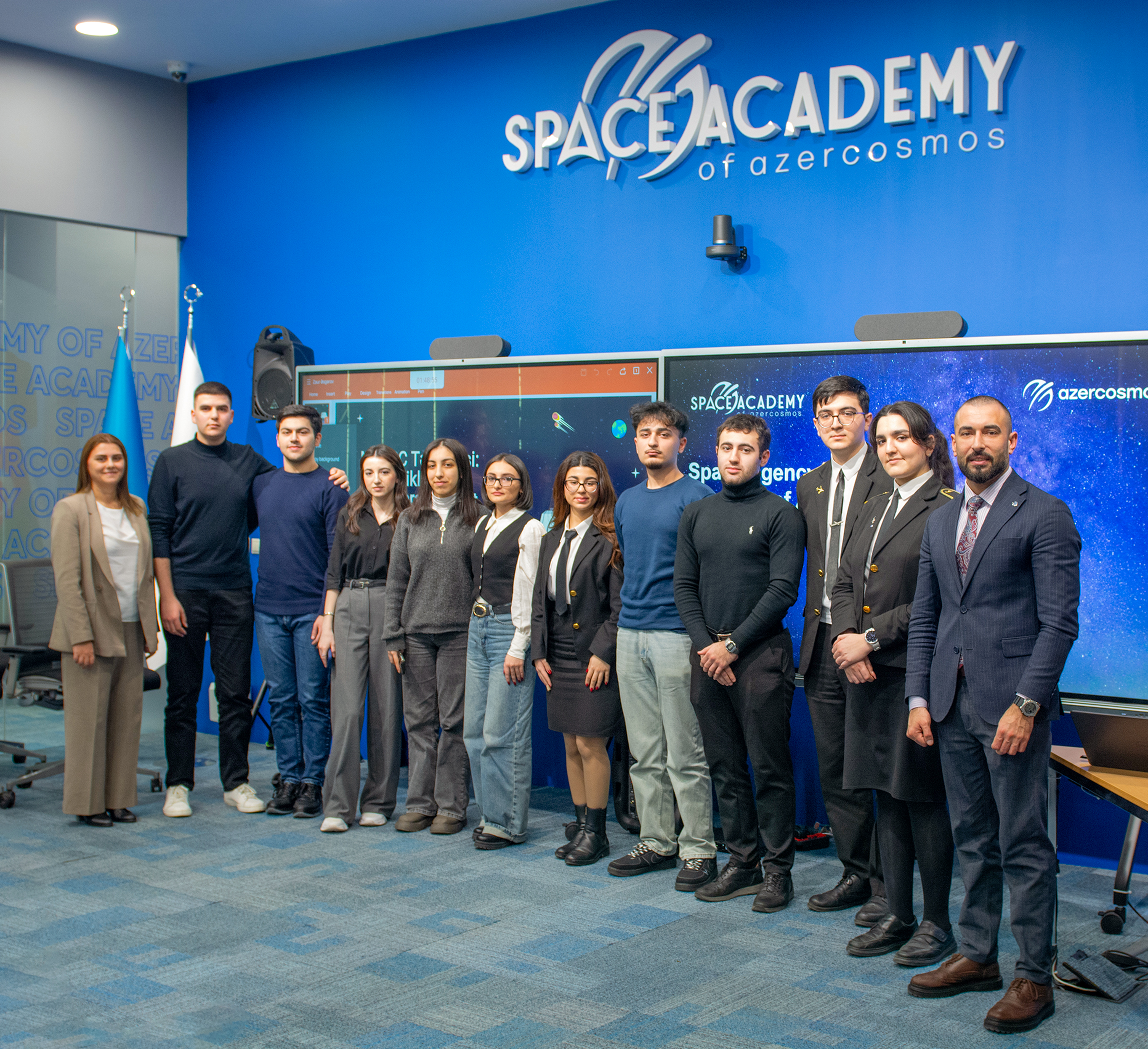 The meeting was held at the SPACE Academy with Azerbaijani students participated in the internship program at the Mohammed Bin Rashid Space Research Centre 