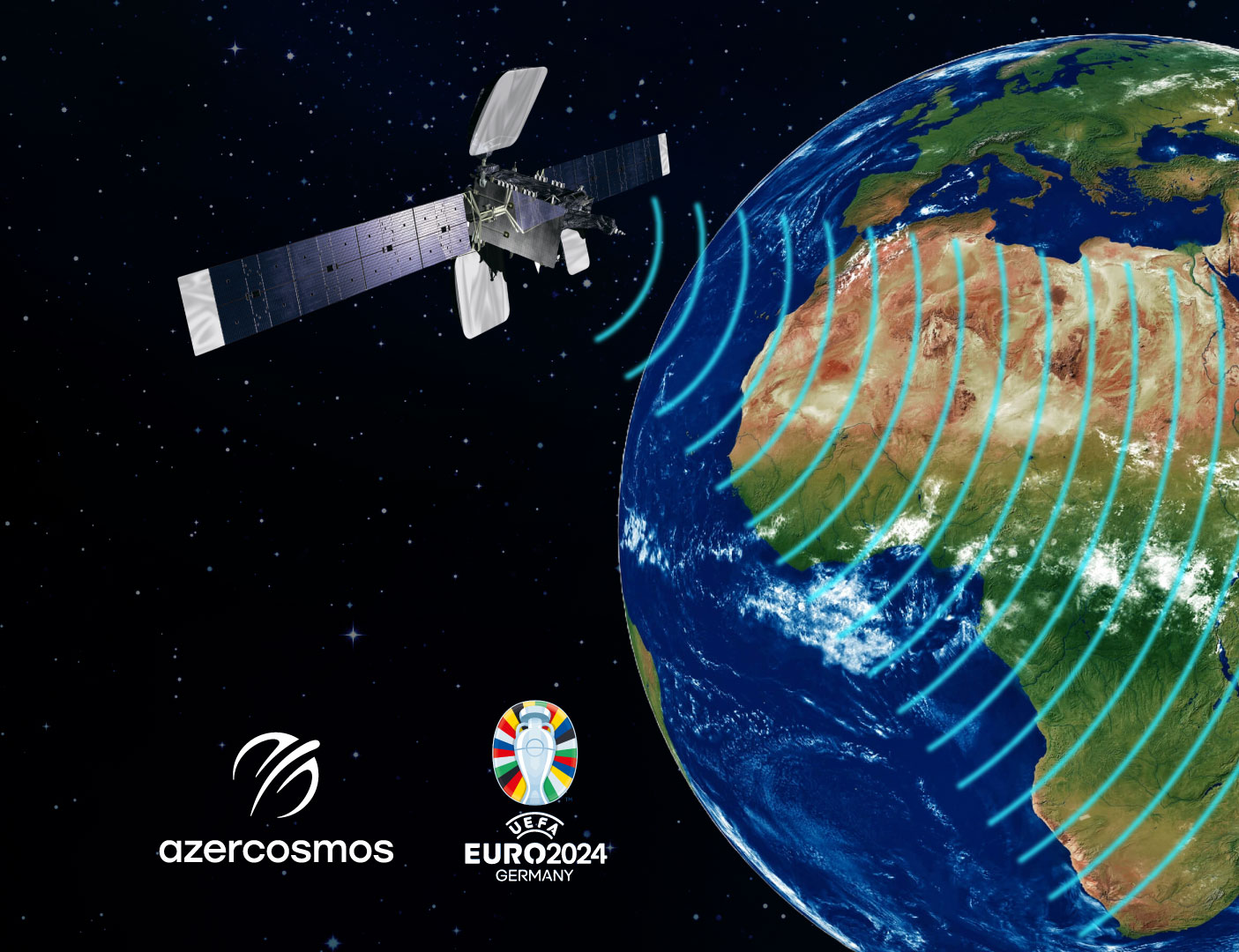 The UEFA 2024 football tournament will also be broadcast via the Azerspace-1 satellite